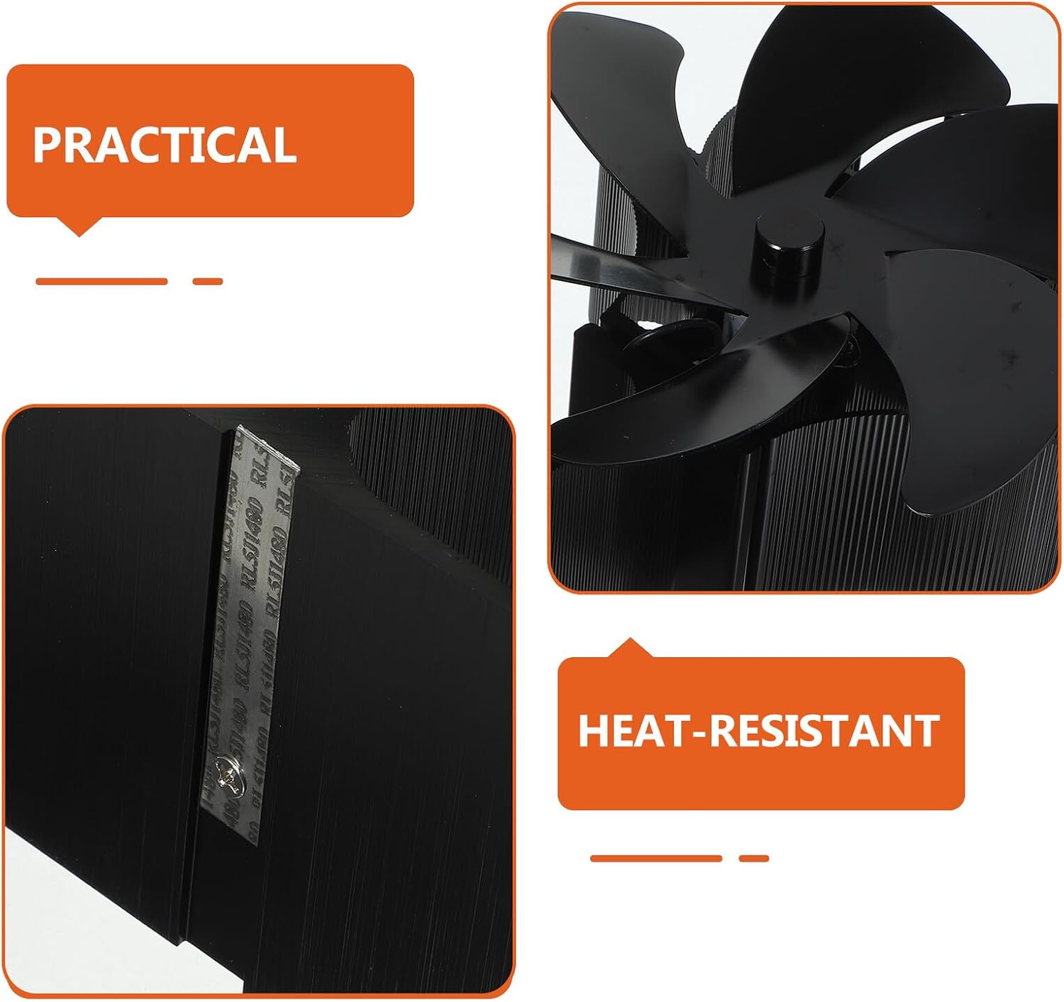 Thermal Power Fireplace Fan 5-blade Silent Heat Powered Stove Fan for Home Use for Wood Burning Stove and Pellet Burner