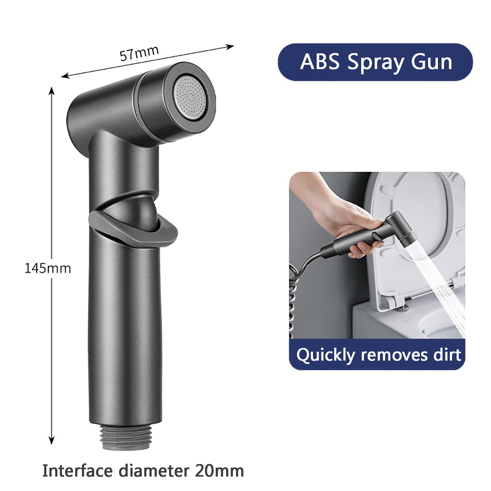 Grifo Bidet Para, Duchas Higienicas Para, Vide Portatil Para, Equipado Con 2 Metros De Manguera, Adecuado Para Duchas Musulmanas, Higiene Personal, Baño De Mascotas (Gris-01)