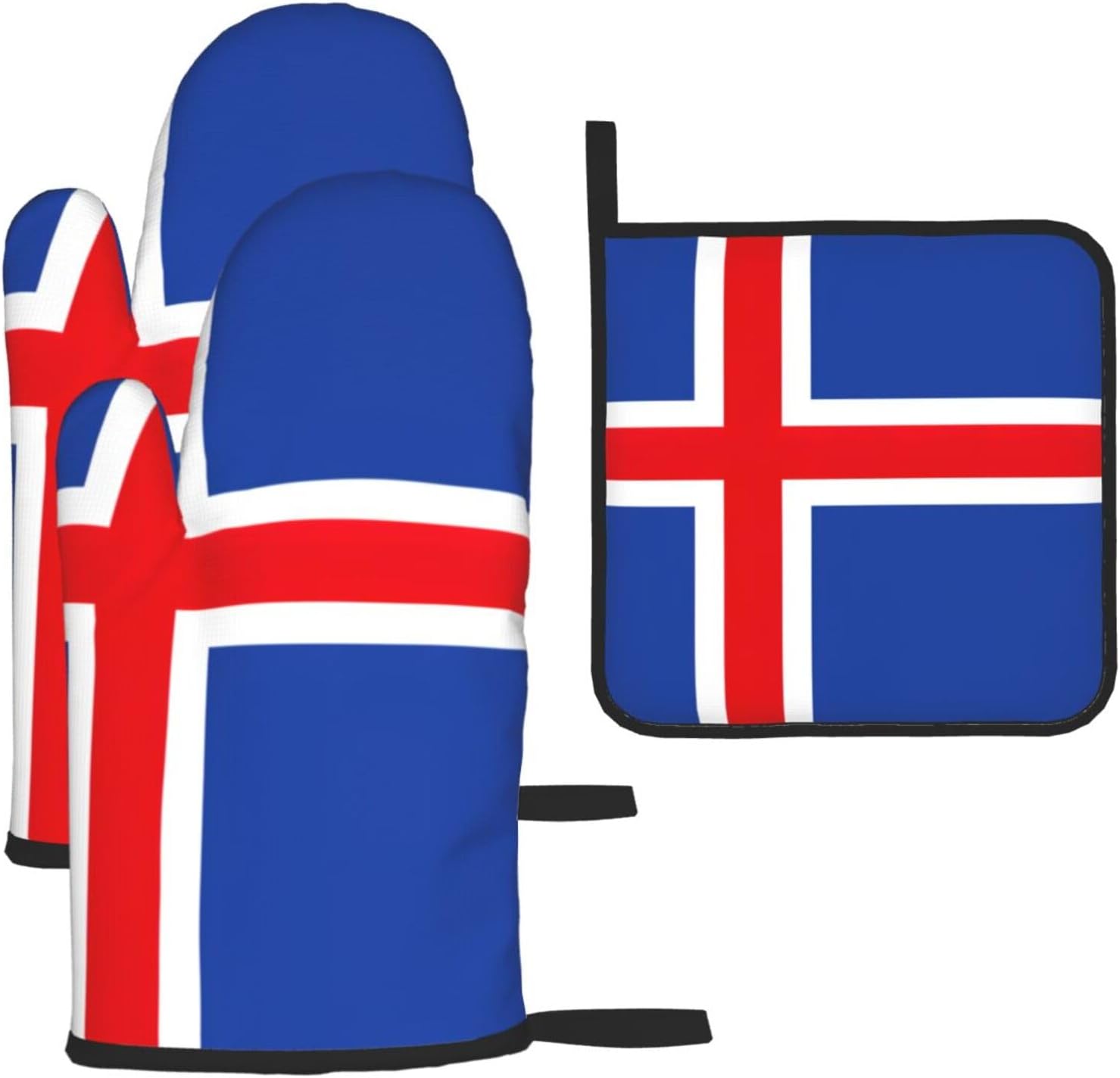 Flag of Iceland Print Heat Resistant Microwave Gloves, Used for Baking, Cooking, and Fashion Kitchen Essentials