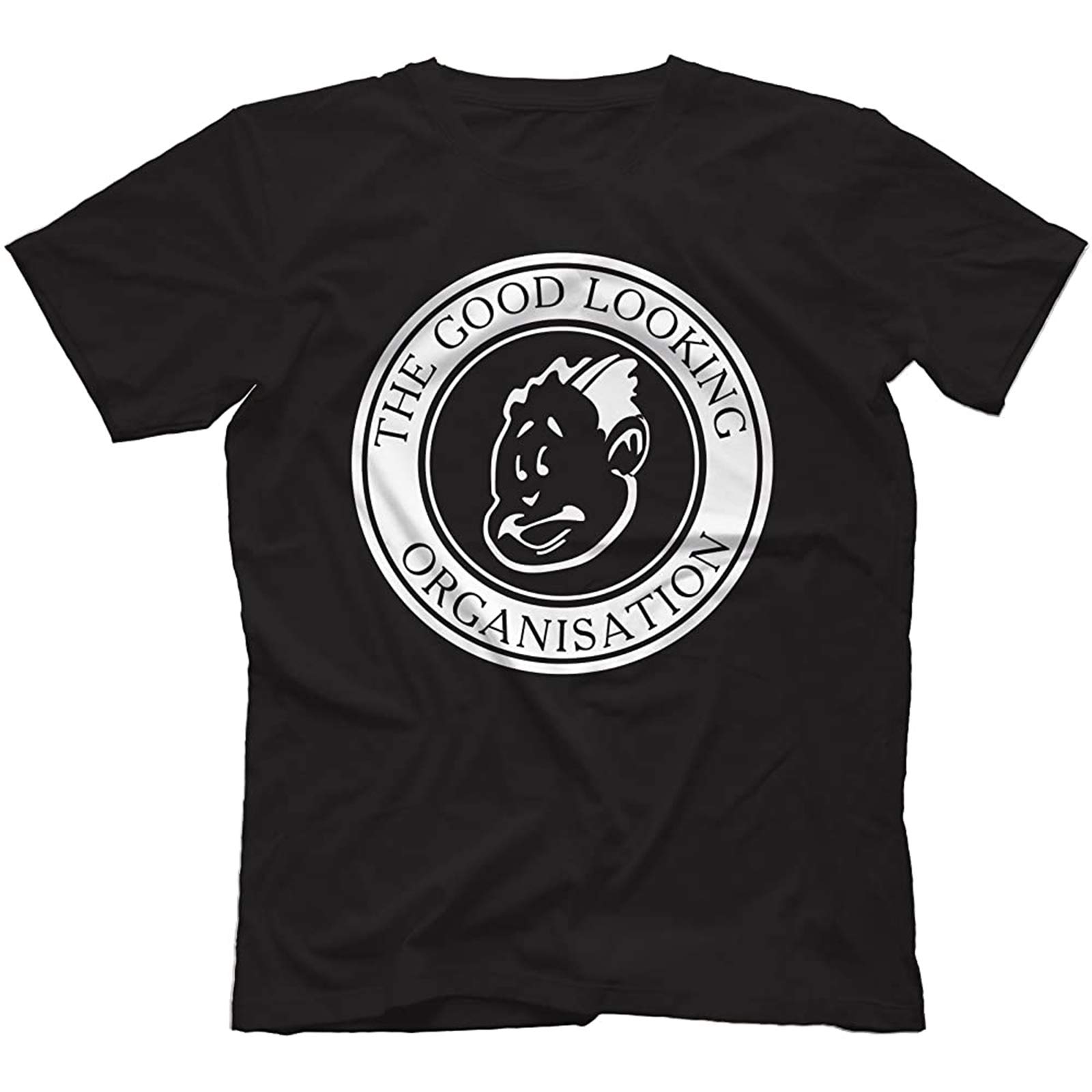 JIAHAO Good Looking Records T-Shirt 100% Cotton, Black,