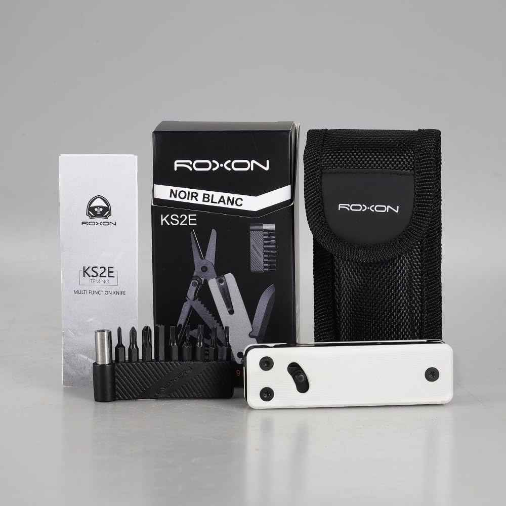 ROXON KS2E NOIR BLANC - Navaja multifuncional con tijeras grandes