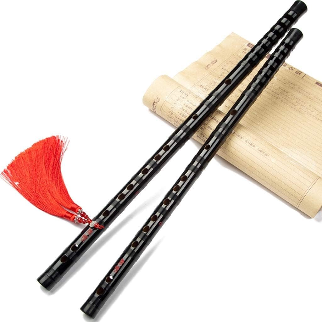 Chinese Musical Dizi Clarinet Flute Ancient Black Bamboo Flute Traditional Musical Instrument - C,D,E,F,G Tune(Color:E)