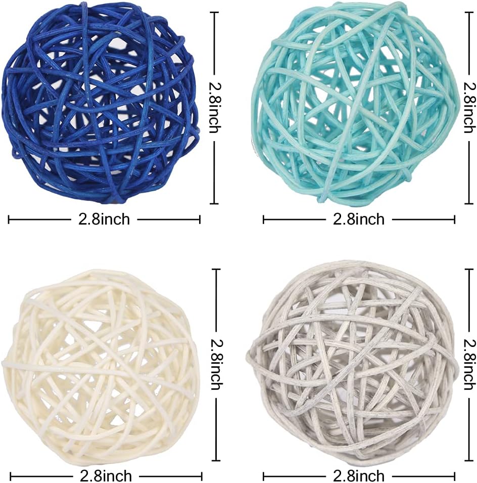 DomeStar Large Rattan Balls, 16PCS 2.8 Inches Wicker Balls Decorative Balls Natural Decorative Wicker Rattan Balls Orbs Vase Fillers : Home & Kitchen