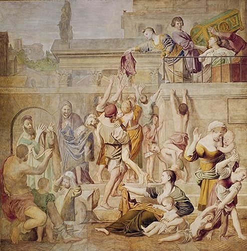 Toile peinture de qualité supérieure poster 58x90cm St Cecilia Domenichino aux finitions d'art