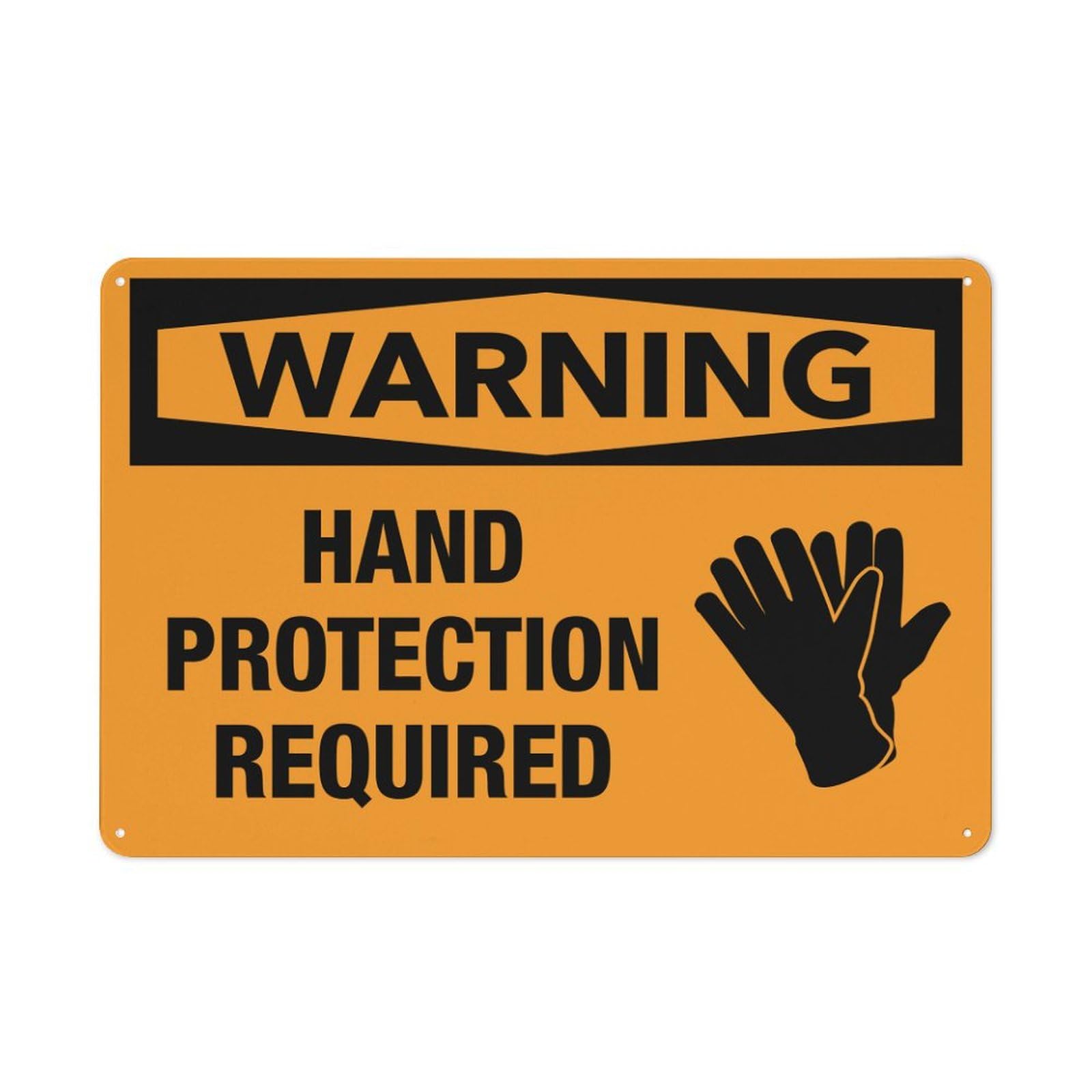 Xewazd A426 8"X12" Rustproof Aluminum Warning Sign - Hand Protection Required | Multicolor, Weather Resistant, Durable