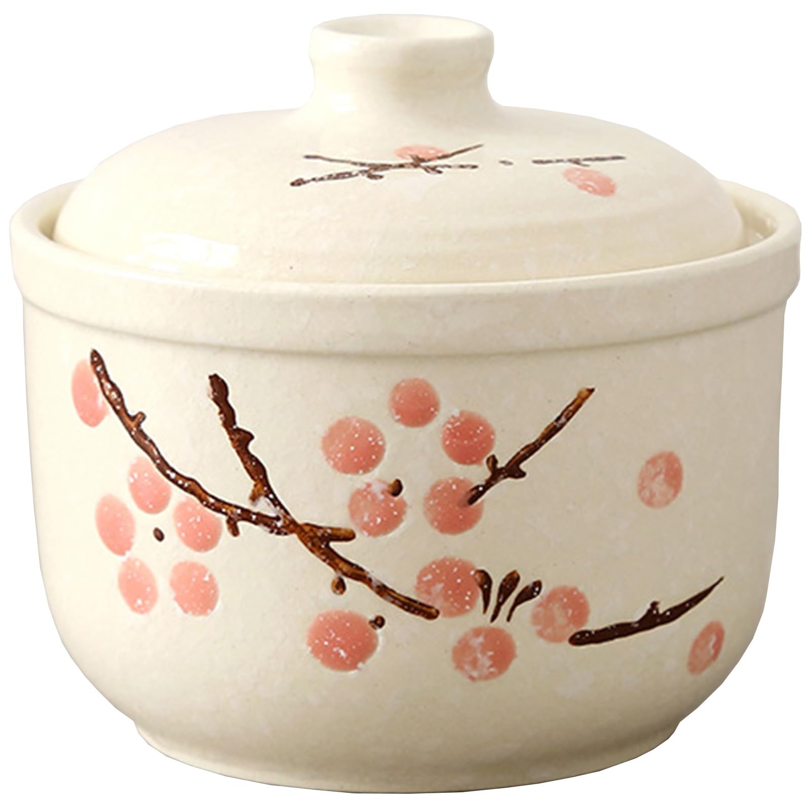 VHJdtE Ceramic stew pots, Saucepans Stew with Lid(Red)
