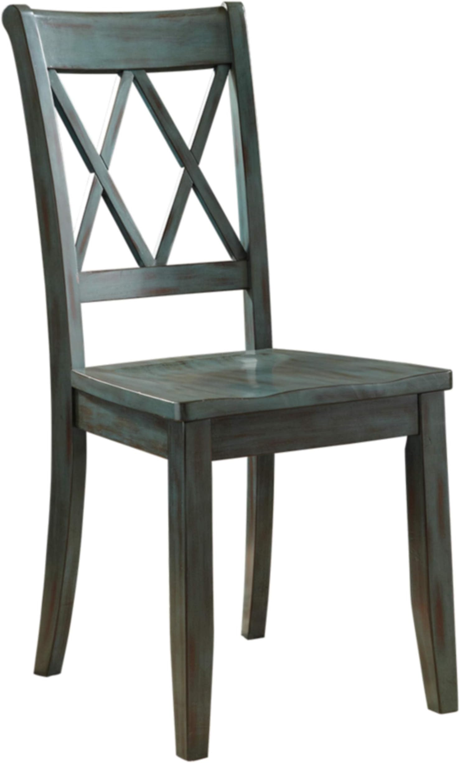 Signature Design by Ashley - Mestler Dining Room Chair - Wood Seat - Set of 2 - Blue/Green