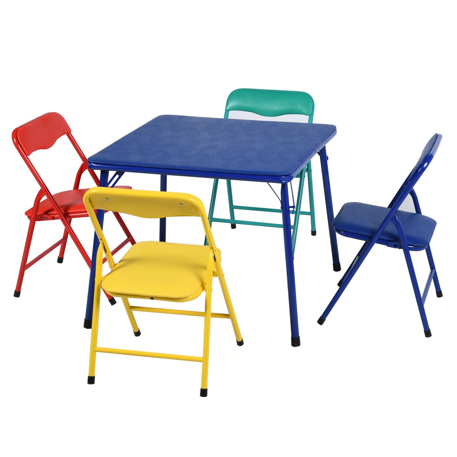 Homy Casa Folding Table and Chairs Set for Kids Dining Room Daycare and Classrooms, Children's Activity Table and Chairs Set, Space Save (Color, 5 Piece)