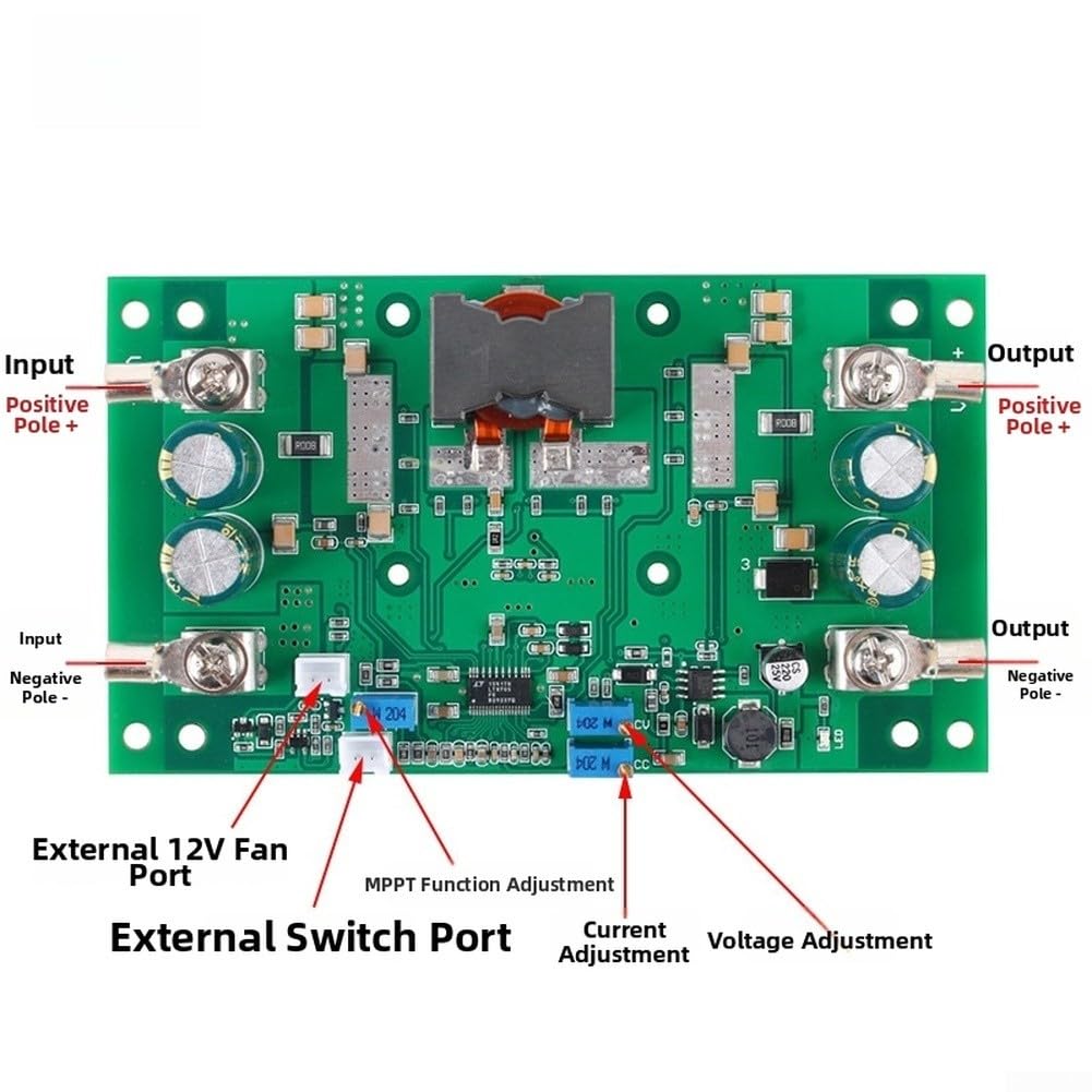 600 W per MPPT modulo regolatore di carica solare DC 9-60V a 1.3-60V Step Up Down Converter Con LED Corrente costante per sistemi di alimentazione fai da te Uscita ad alta potenza Tensione