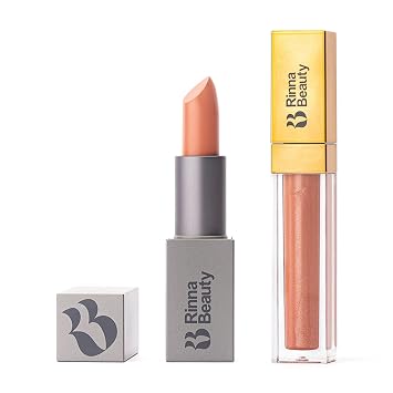 Rinna Beauty Lip Bundle - Mrs. Hamlin Lipstick & No Filter Lip Plumping Gloss - Vegan, Anti-Aging, Hydrating, Moisturizing and Long-Lasting Variety Pack of 2