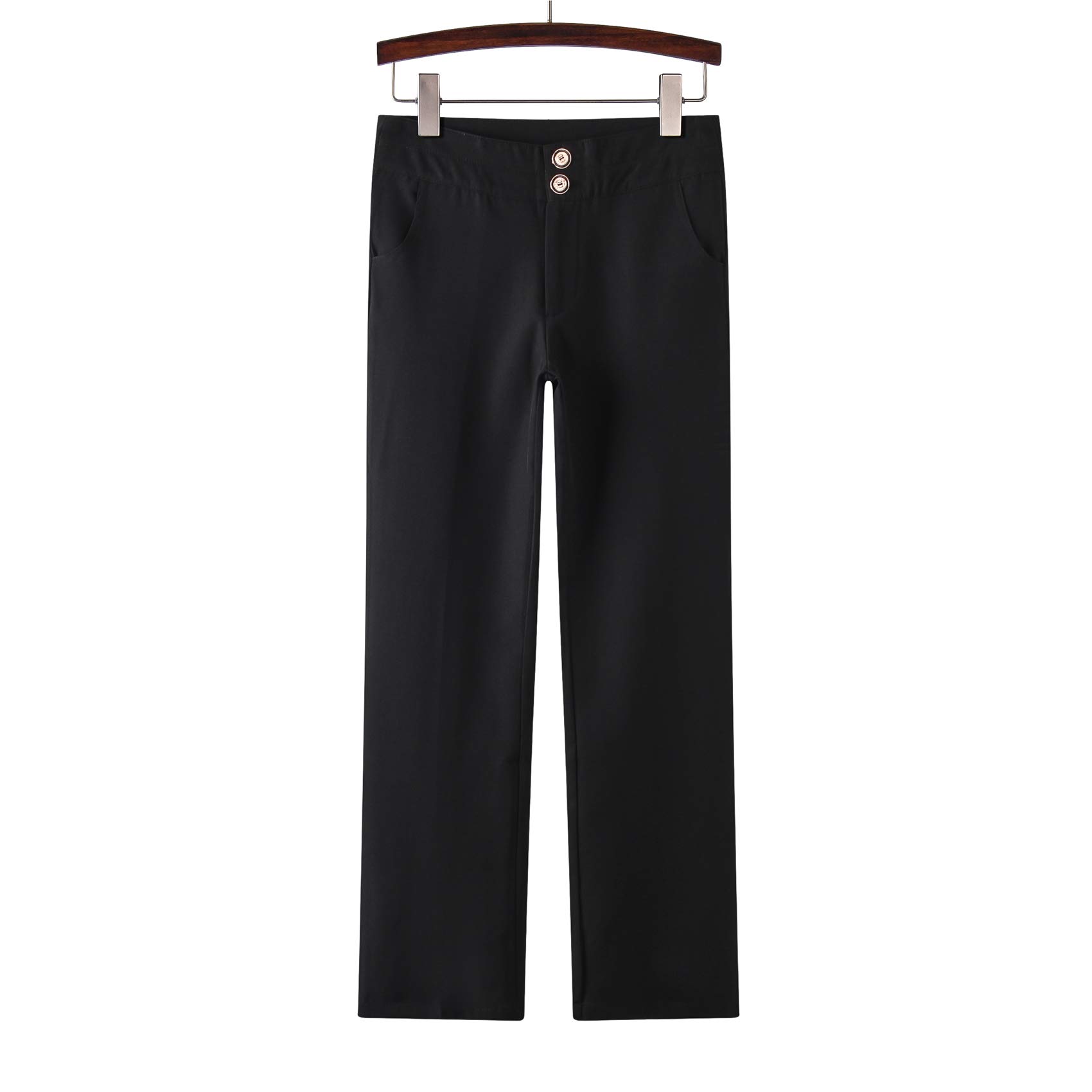 Womens Office Wide Leg Pants Slim Trousers Female