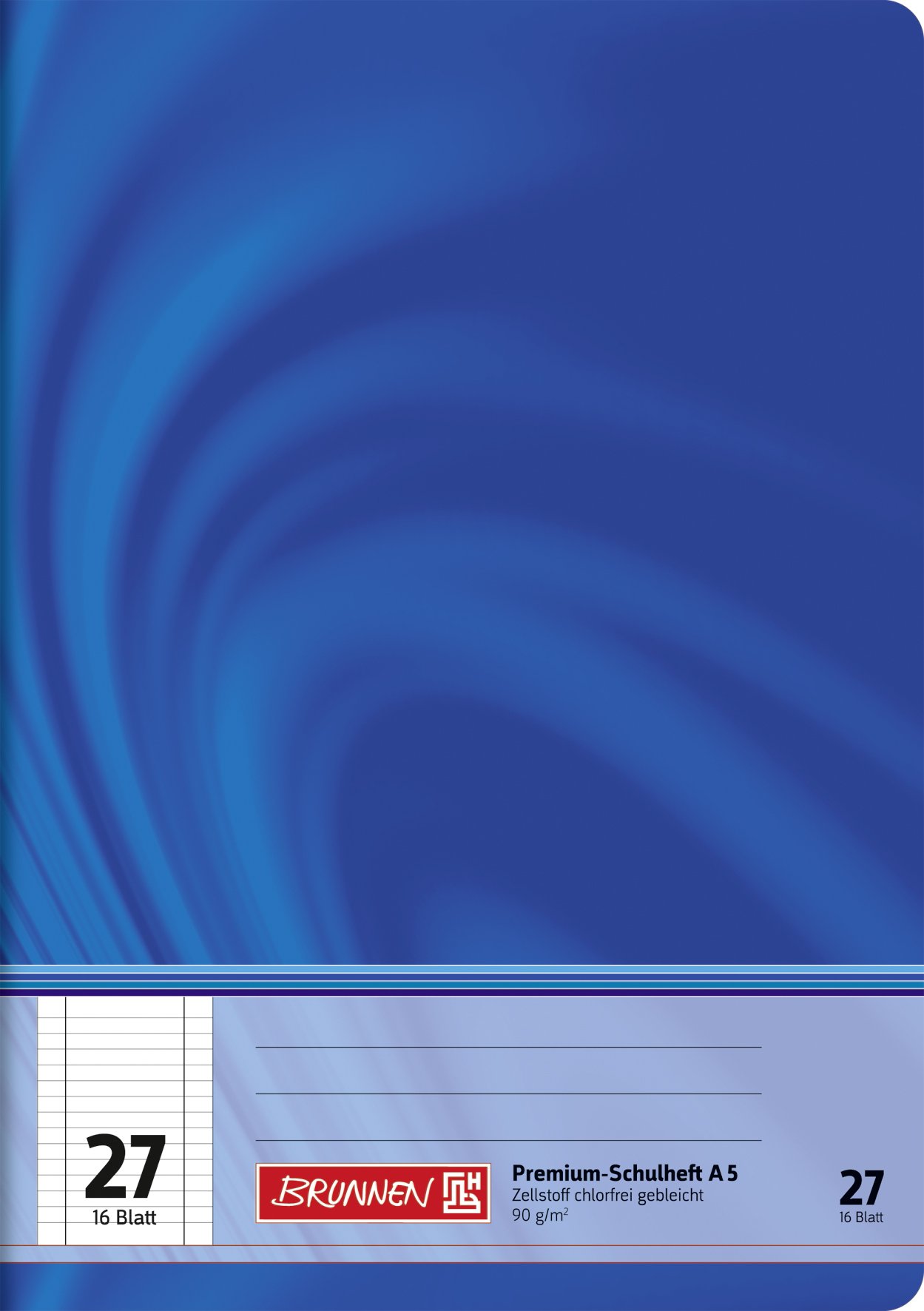 Brunnen 104572702 Exercise Books A5 Vivendi (32 Pages Lined with Margin Ruled Exercise Book – 27)