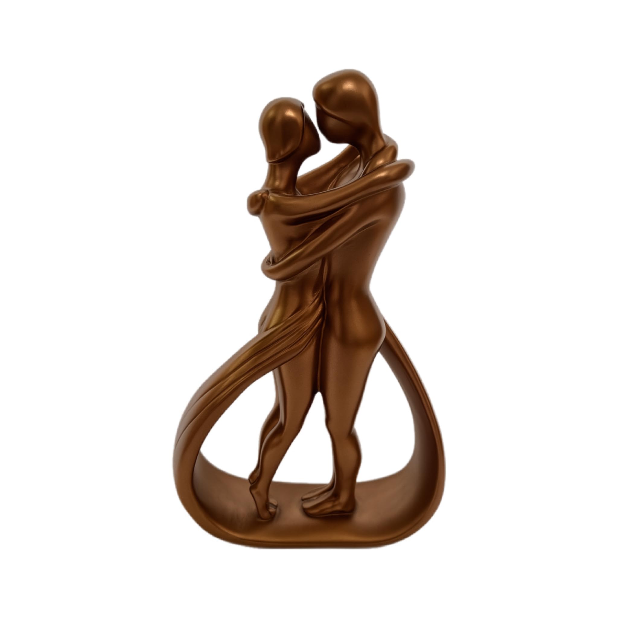 Velmonto Personalised Wedding for Couple – Custom Engraved Names & Date, Romantic Resin Sculpture (Heart, Dancing, Embrace), Gift for Wife or Husband (Bronze, Embrace Couple)