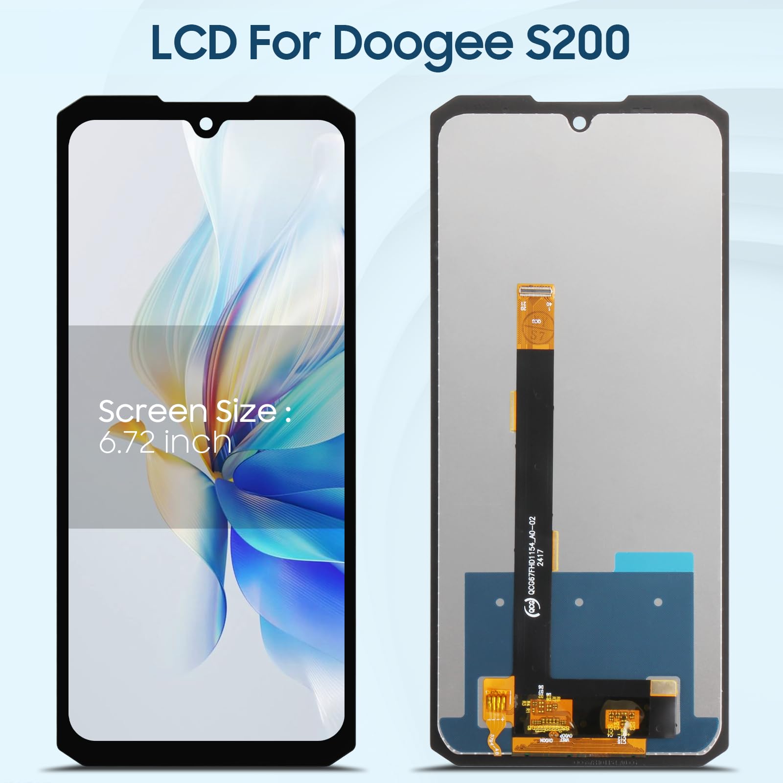 ARSSLY Schermo LCD per Doogee S200 LCD Display per Doogee S200 Schermo di Ricambio Digitalizer Touchscreen Assembly con Riparazione, Nero