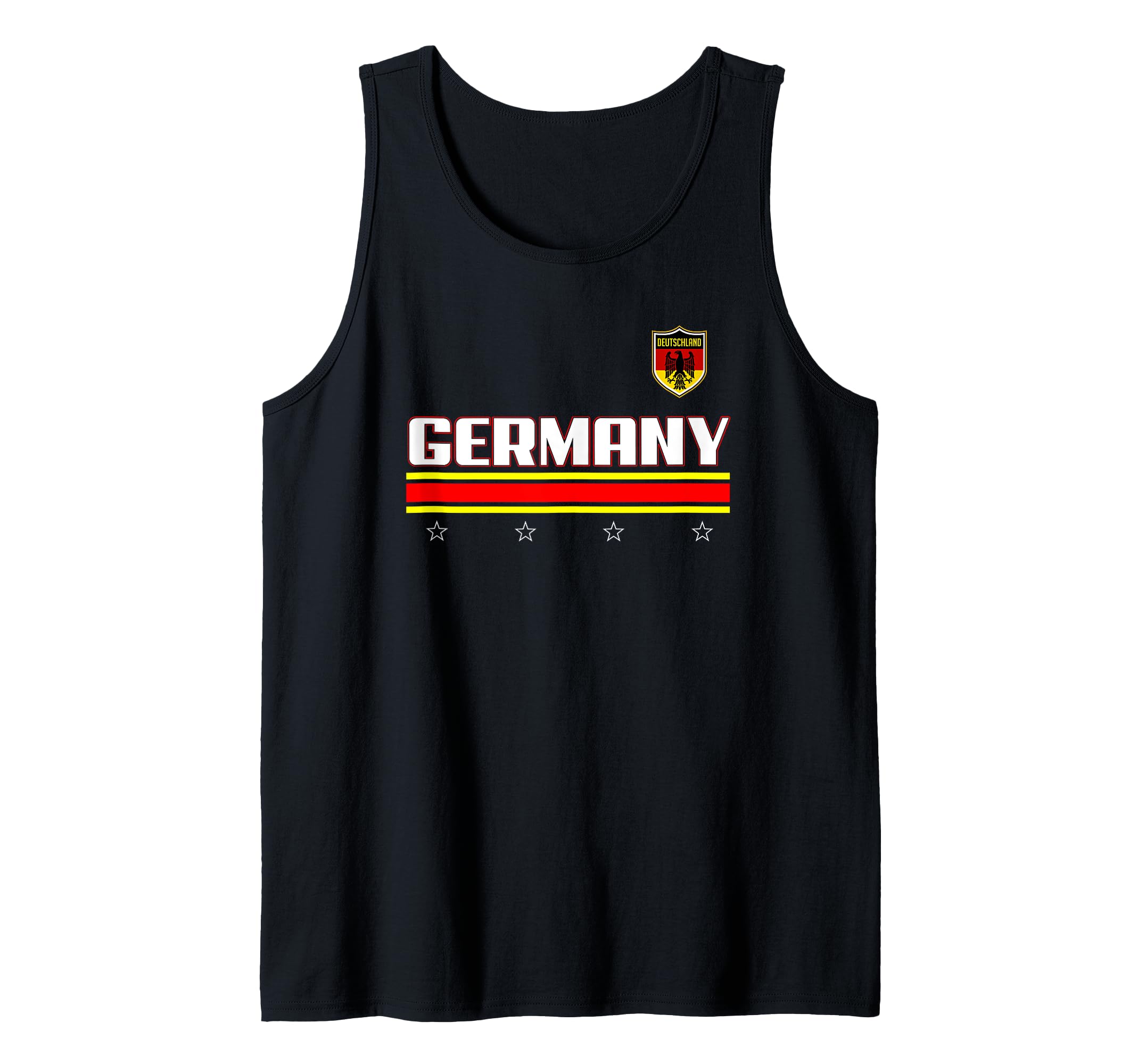 Trendy Germany 4 Star Banner Tank Top, Black