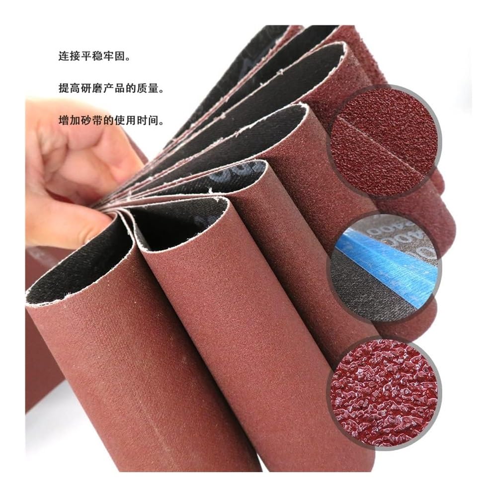 Herramienta de lijado, papel lija, rollo, 20 bandas abrasivas 533 x 76 mm, accesorios for amoladoras banda fino y grueso(P60)
