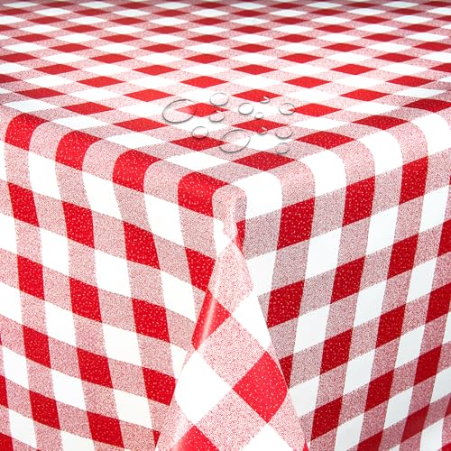 Wachstuch Wachstischdecke Tischdecke Gartentischdecke Klassik Kariert Rot Breite & Länge wählbar 130 x 180 cm Eckig abwaschbar