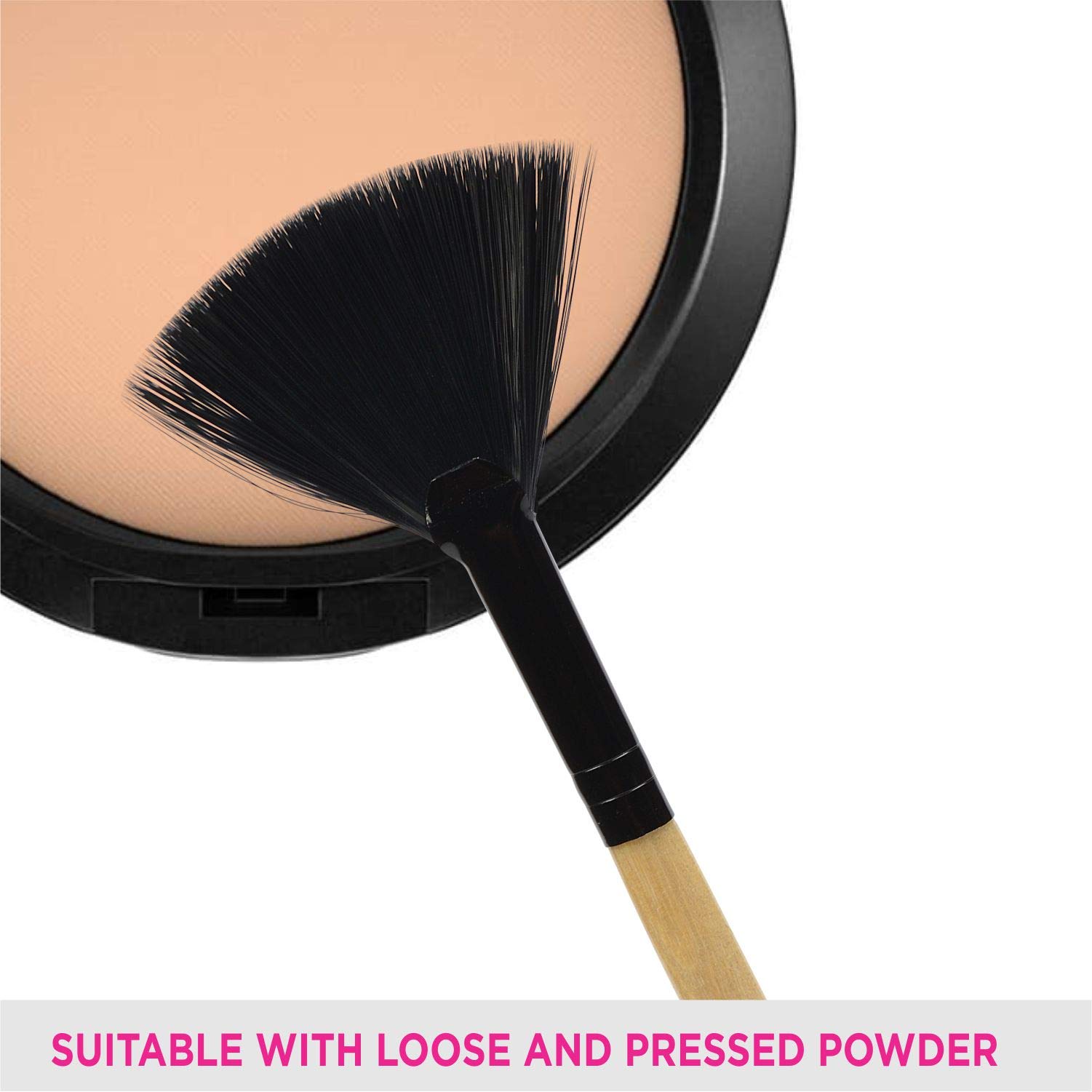 VEGA Fan Makeup Brush, (EV-11) - Wooden 2