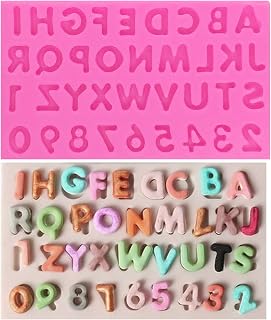Cute Alphabet Number Mold Reusable Food-grade Silicone Molds Letter Shape Non-stick DIY Cake Decoration Chocolate Candy Gum Fondant Pudding Cupcake Baking Mold, Polymer Clay Mould