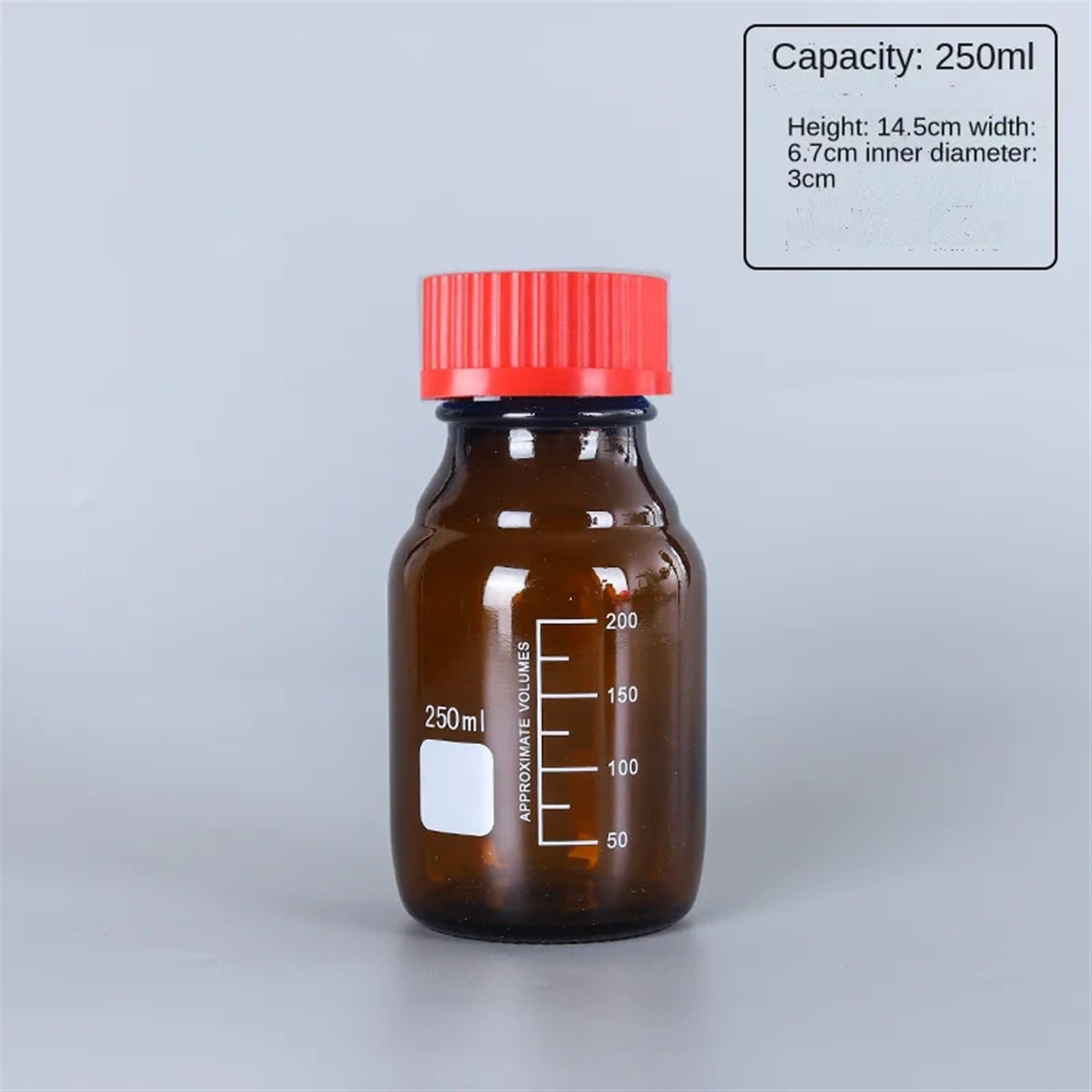 Butelka na odczynniki, Szklana butelka na odczynniki, zakrętka, laboratoryjna próbki, wielokolorowa, wiele rozmiarów(500ml-1pcs)