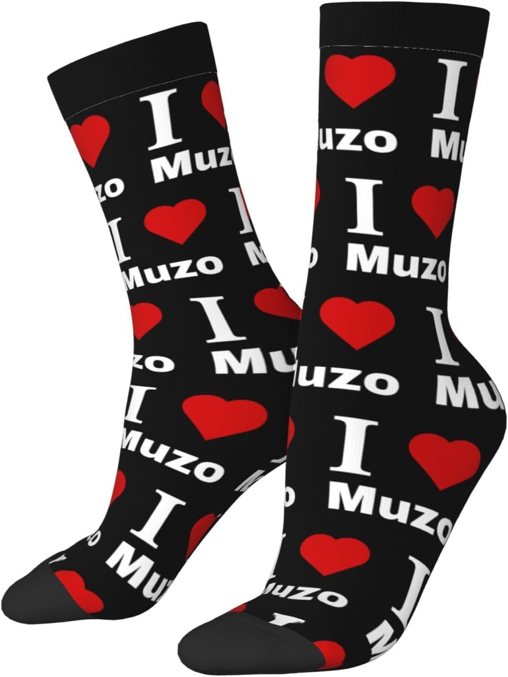 I love Muzo Socks For Men Women Sport Crew Athletic Running Wicking Socks