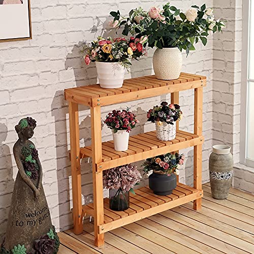 Beauty panda® Wood Plant Stand Indoor Outdoor,Plant Shelf Multi Tier Garden Shelf,Plant Shelves Holder Stand for Living Room Garden Patio Yard Balcony (BN13, Narural Wood) (B09F3NY3CS) Amazon Price History, Amazon Price Tracker
