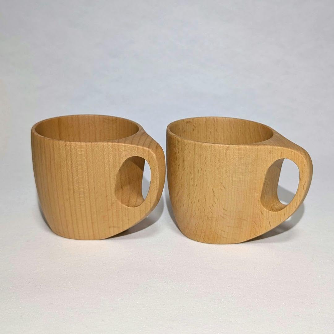 Craft Nuts Warm Tableware Beech Coffee Cup Pair Set