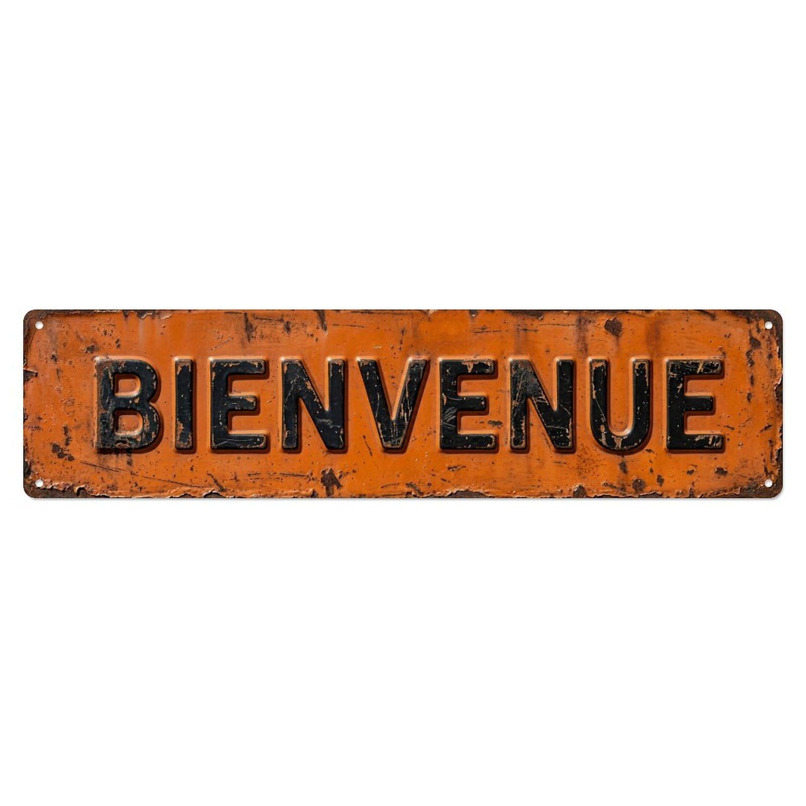 Vintage Orange Tin Sign Welcome Metal Tin Skinny Sign Plaque Wall Decor for Cafe, Club Bar, Office, Home Garden Metal Poster 4x16Inch