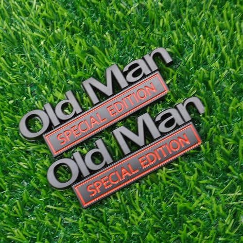 Placa de metal Old Man 3D autoadhesiva resistente al agua para decoración de ventanas 3