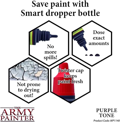 Miniatura 5 de The Army Painter Tinta de tono morado  Lavado rápido  Pintura de lavado a base de agua no tóxica ligeramente pigmentada para juegos de rol de mesa,