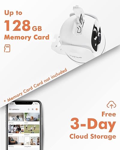 Miniatura 7 de Dzees Cámaras de seguridad solares inalámbricas para exteriores, cámara de seguridad alimentada por batería 2K, cámara PTZ de 360 con foco, sirena,