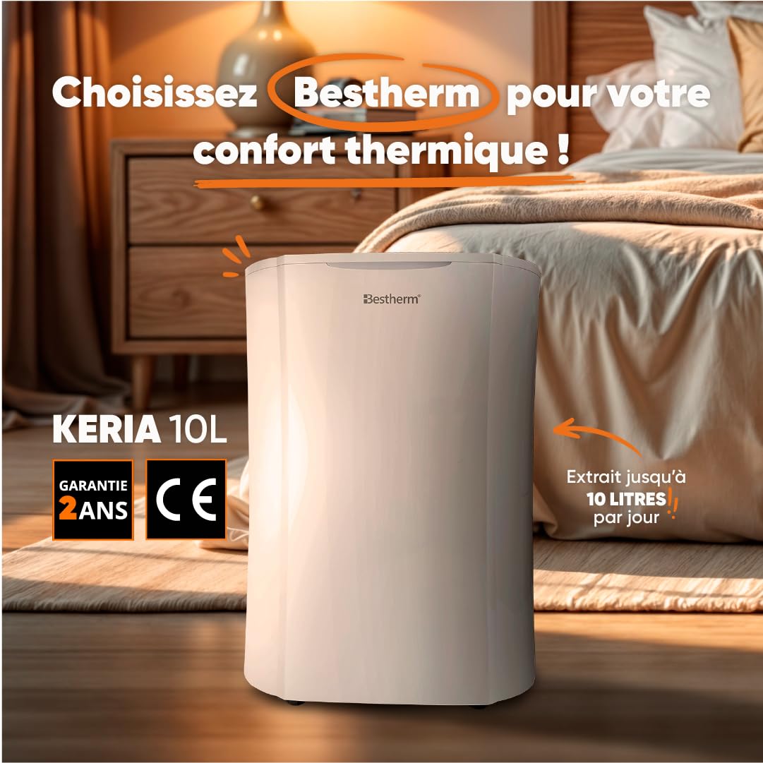 BESTHERM - Deshumidificador de aire BESTHERM - Keria 10L/día, depósito extraíble