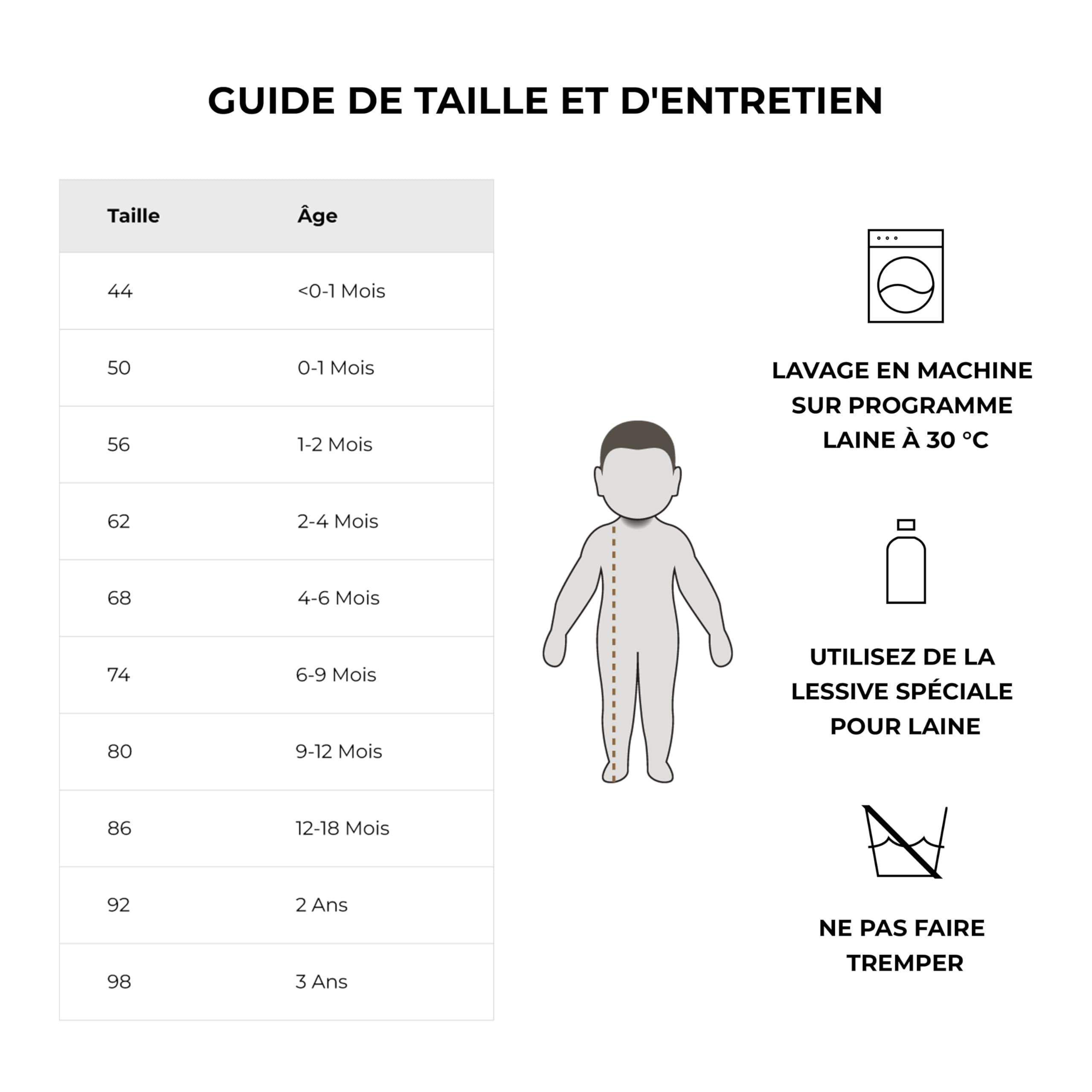 DILLING Sweat en Molleton de mérinos pour bébé