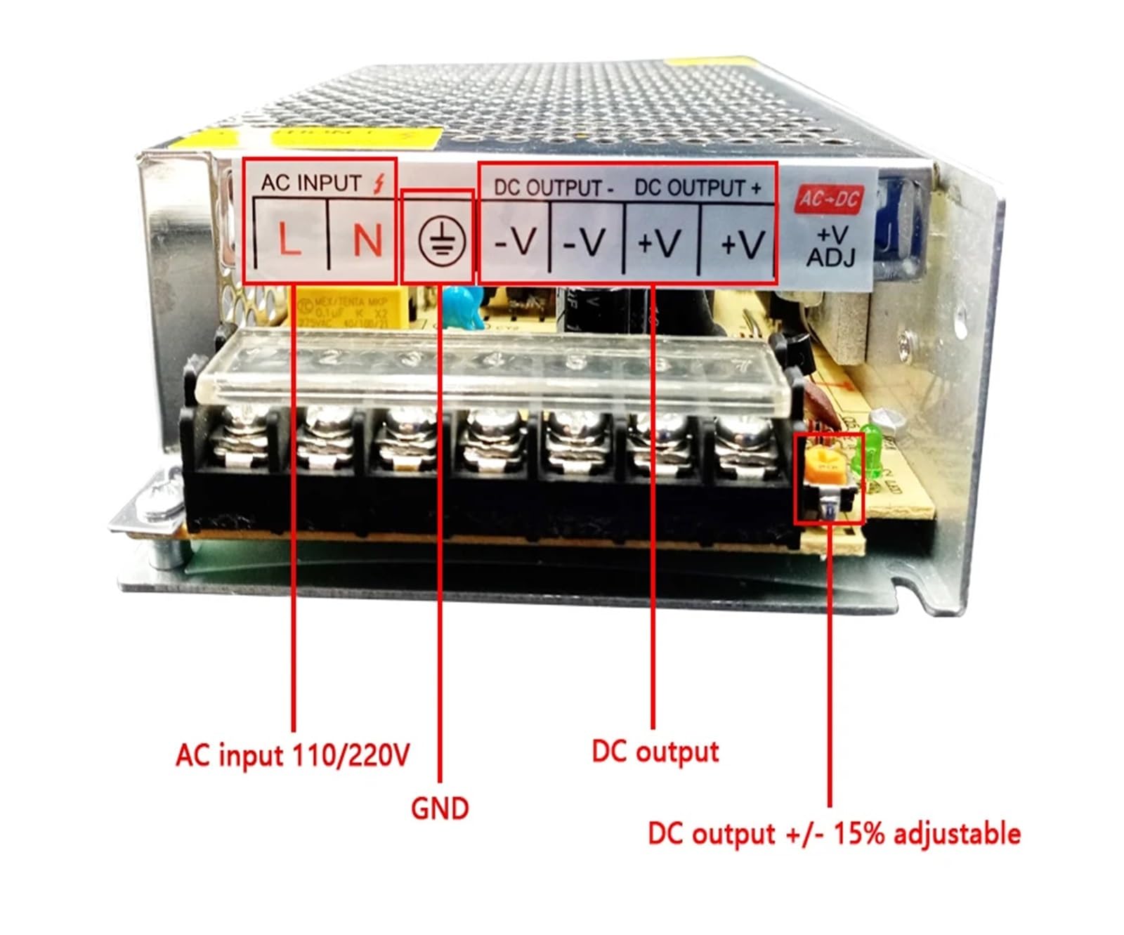 1PC AC a DC 12V 24V 36V Fuente de alimentación conmutada 1A 2A 3A 5A 10A 20A 30A 50A Transformador 220V Fuente de alimentación de laboratorio Convertidor Fiabilidad | 12V 40A 500W