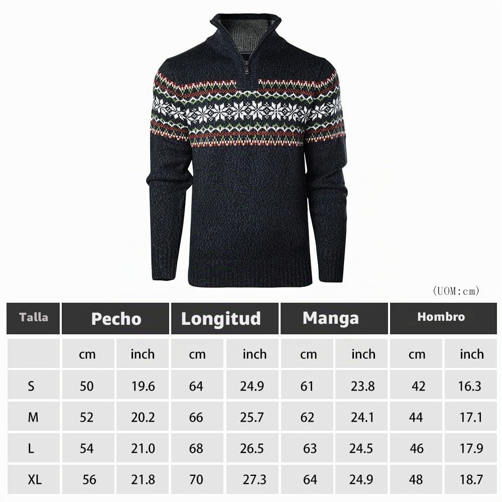 Superora Jersey para Hombre Suéteres de Cuello Recto con Cremallera Otoño Invierno Cálido | Otoño,Invierno,Cálido,Manga Larga