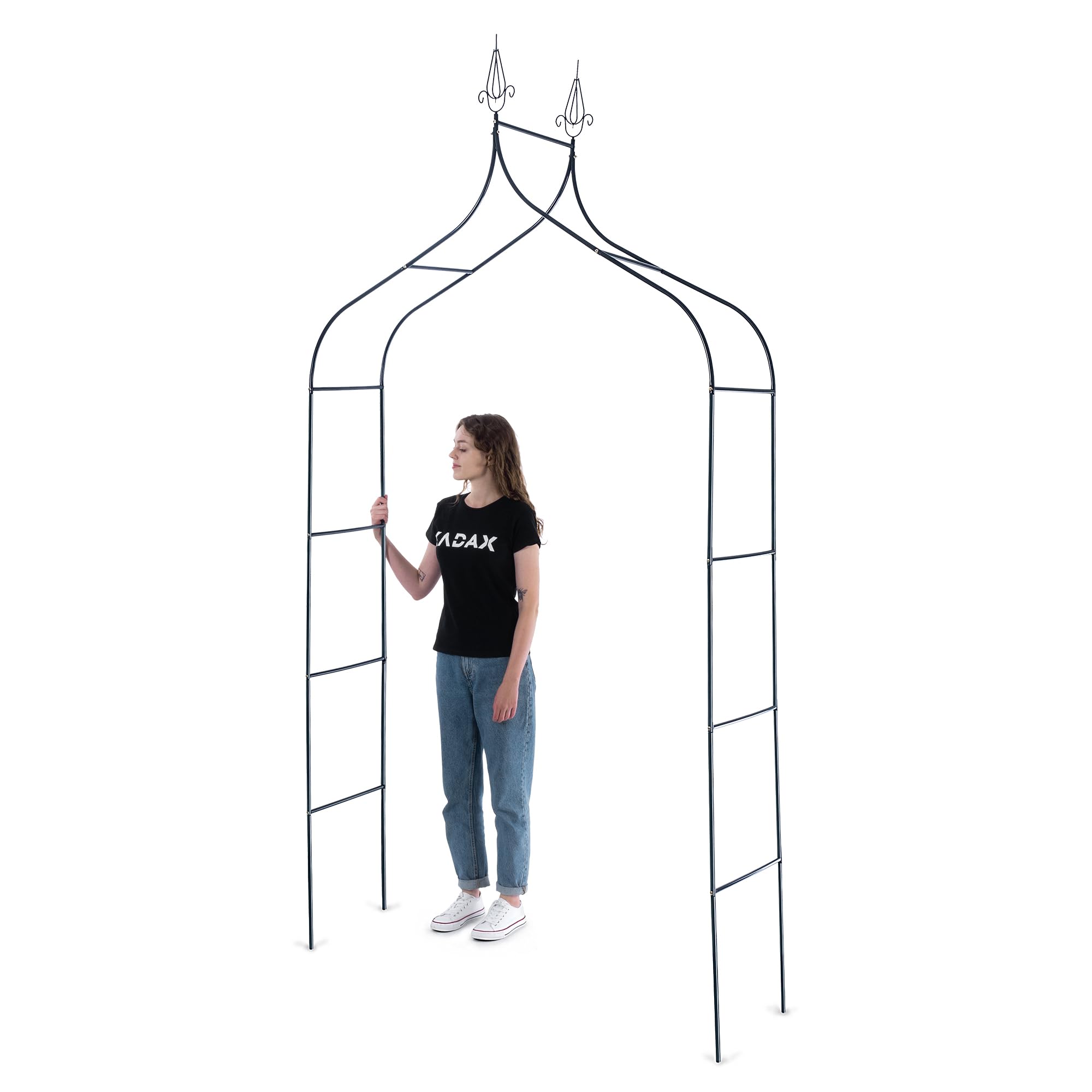KADAX Arche de jardin pour plantes grimpantes - Arche robuste - Arche à rosiers - Treillis en fer - Pergola résistante aux intempéries - Treillis (fer)