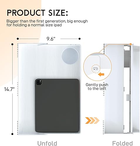Miniatura 2 de SPACELEAD Estante de noche para cama, dormitorio universitario, mesita de noche con soporte para tazas y soporte para cables, bandeja para