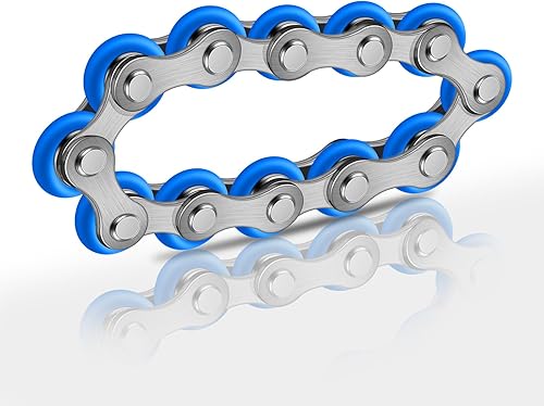 ATESSON Juguete giratorio para ansiedad de cadena de bicicleta, juguete giratorio de metal de acero inoxidable, para aliviar el estrés y la