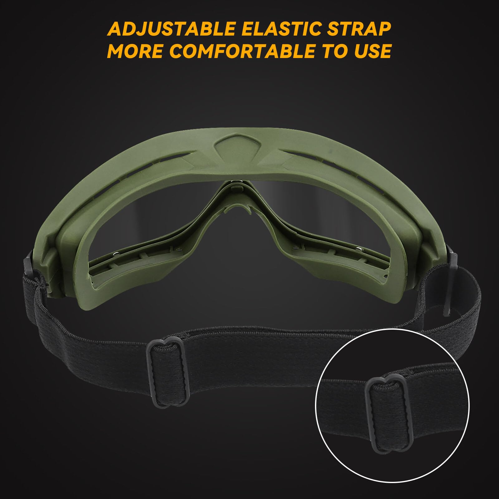 Qavctw Tactical Helmet Airsoft Military Safety Goggles with Anti-Fog Lens For Hunting Shooting Paintball Cycling Green - Image 3