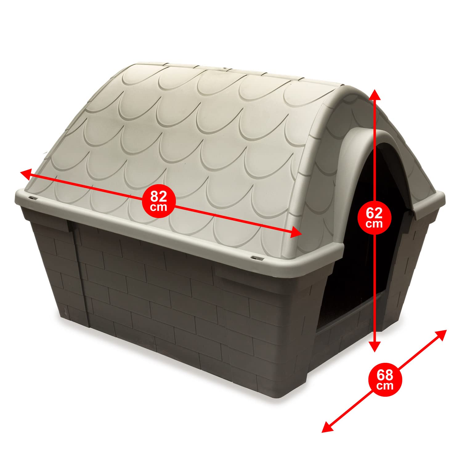 ARQUIVET ECOLINE - Caseta Mediana para Perros, 82 x 68 x 62 cm, con al menos un 98% de plástico reciclado
