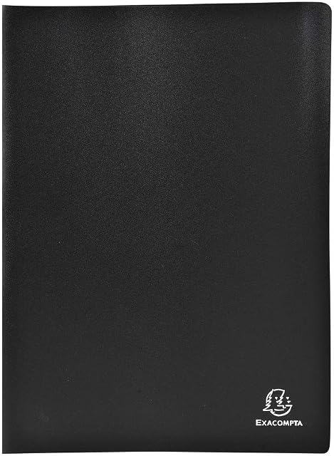 Exacompta - Ref 85101E - Soft PP Display Book - Suitable for A4 Documents, Made from Polypropylene, Lightweight, 100 Pockets, 200 Viewing Pages - Black Cover