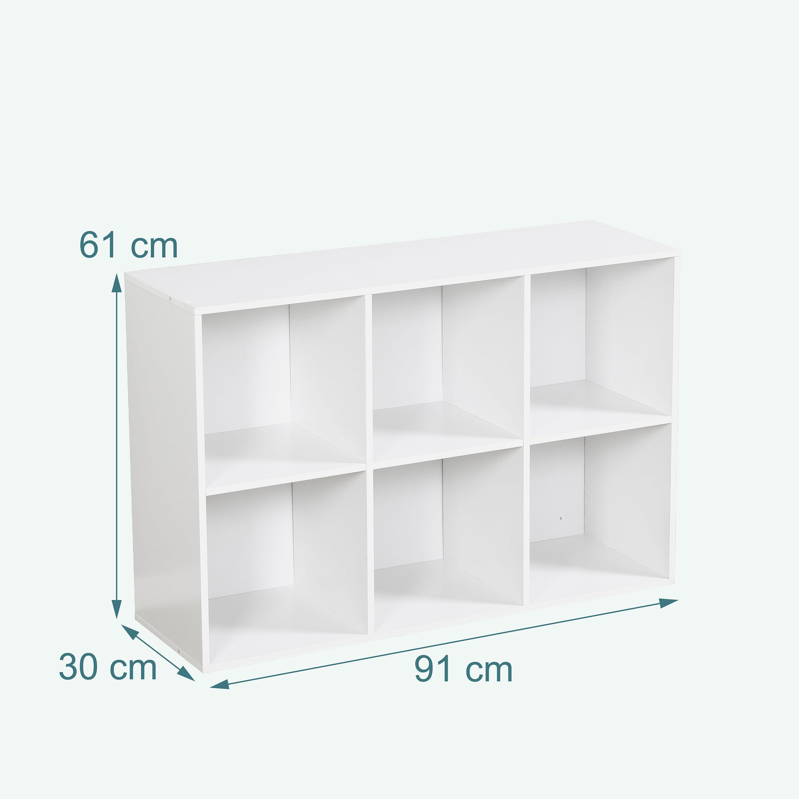 Étagère Relaxdays H x L x P: 91 x 61 x 30 cm, 6 casiers, étagère cubique Ouverte pour Salon, Blanche