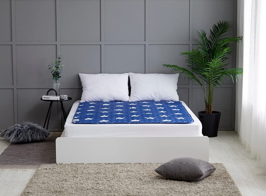 HanIl Blue and White Stars Electric Heating Mat Electric Warming Mattress Pad with Temperature Controller (Medium Size)