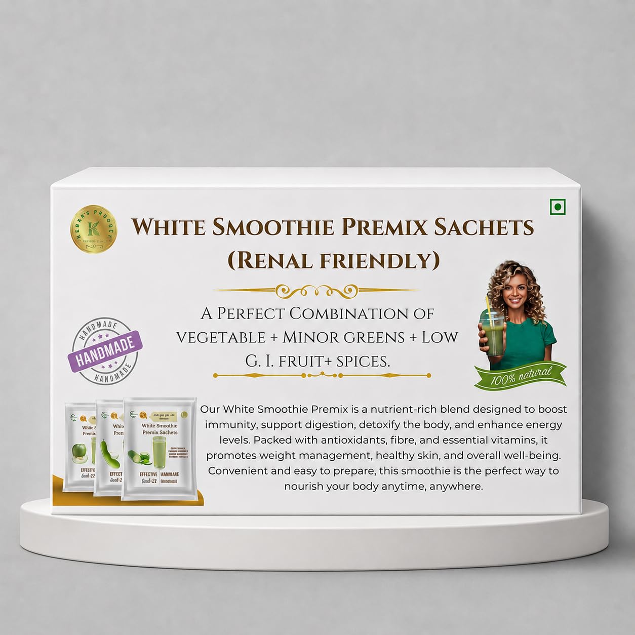 KEDARS PRODUCT White Smoothie premix (Renal friendly) Without shaker - 30 sachets-image-28