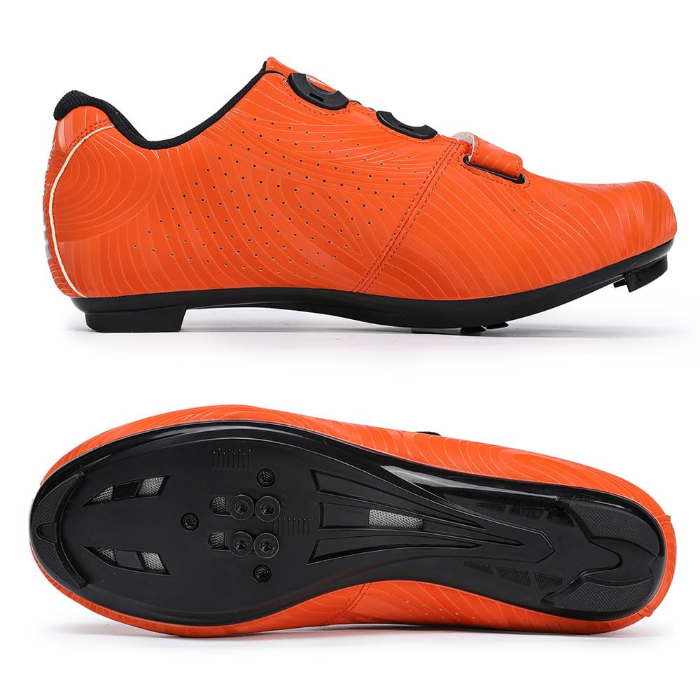 Chaussure Velo Route Hommes, Chaussures Velo Route Chaussures de Cyclisme Homme et Femmes VTT Velo Route avec Crampons Antidérapants Semelle Dure 36 EU-47 EU