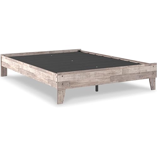 Signature Design by Ashley Neilsville Queen Butcher Block Platform Bed, Beige