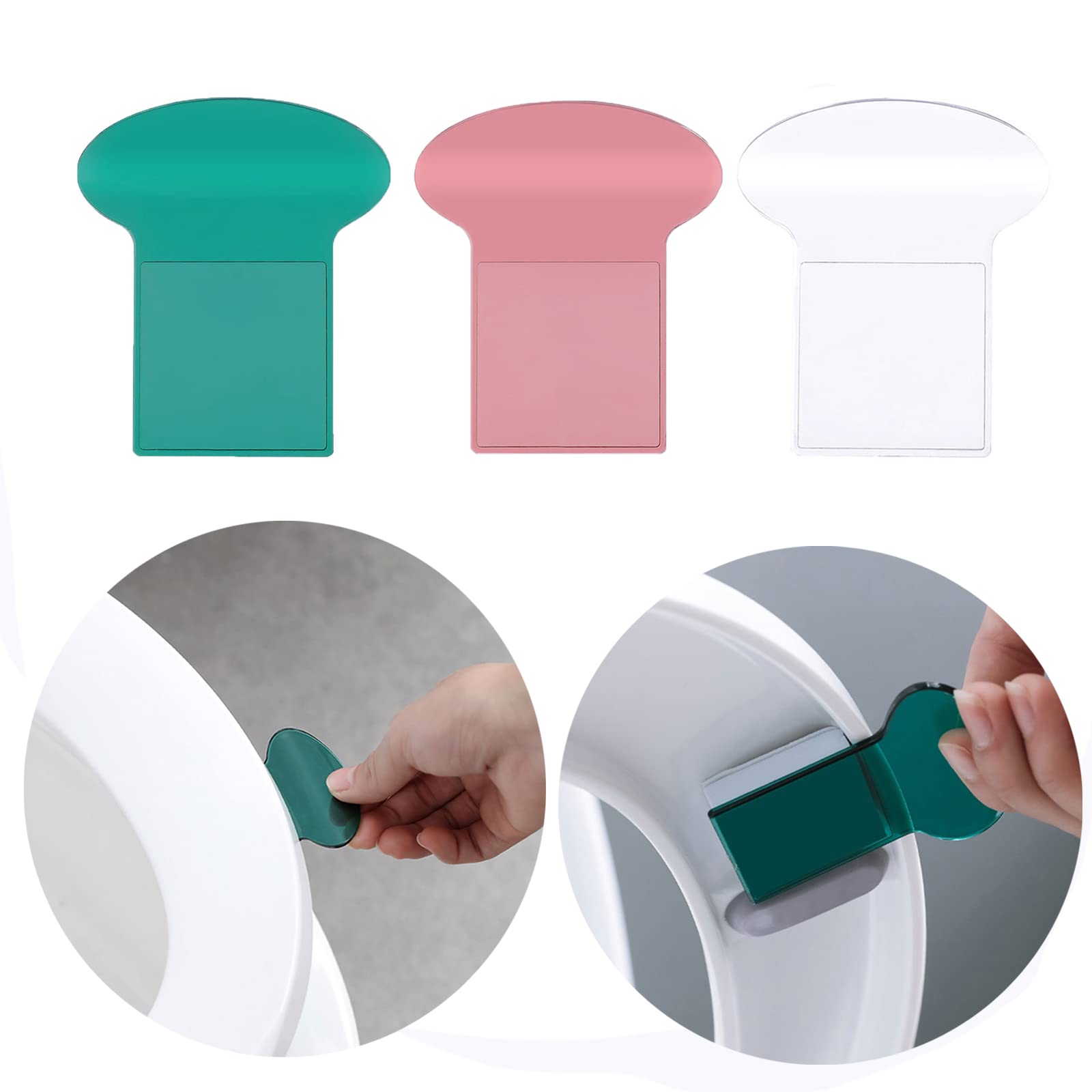 3 Pcs Toilet Cover Seat Lifter Handle Seat Cover Lifter Toilet Seat Holder Lift Tools Avoid Touching Bathroom Accessories for Home, Office, Hotel, More Sanitary Lifestyle Toilet Lifter