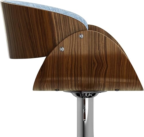 Miniatura 64 de SIMPLIHOME Lowell Taburete de bar giratorio ajustable, silla tapizada de metal de 33 pulgadas de altura del asiento en tela de aspecto de lino gris