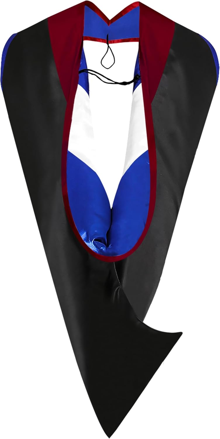 GraduationMall Unisex Deluxe Bachelor Graduation Hood Diverse College Kleuren Beschikbaar, Goud/Koningsblauw/Wit, one size