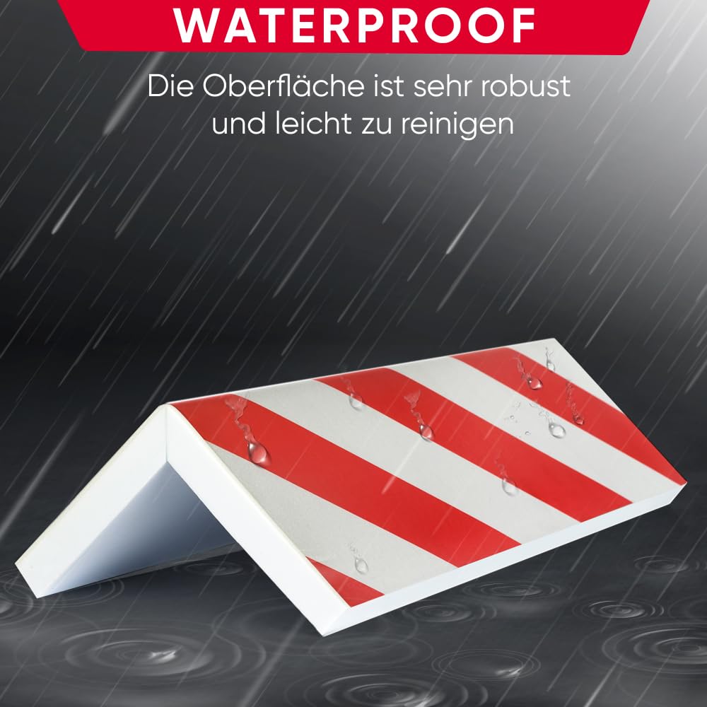 NURADA Schaumstoff Garagen Wandschutz & Kantenschutz (5 Stück, rot & weiß, 40x25 cm)- Kantenschutz selbstklebend für Garage - Türkantenschutz für Autotüren - Garagenschutz Auto & Autotür